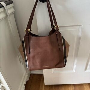 Burberry Brown Shoulder Bag with Leather Straps